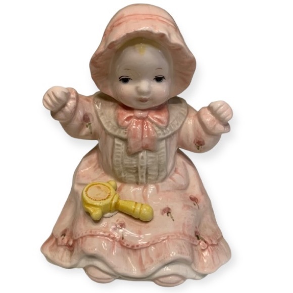 SCHMID Other - VINTAGE MUSIC FIGURINE~ Schmid Baby Girl Music VTG~ 1983 ~ Plays Brahms Lullaby